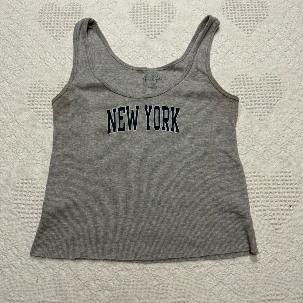 John Galt “New York” Gray Cropped Tank (OS)
